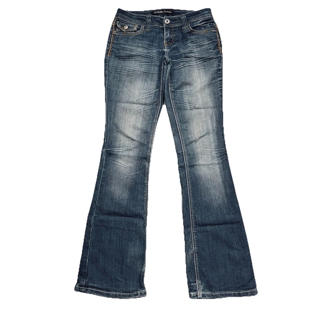Zco Bootcut Jeans 7 (29x32.5) Blue Low Waist Denim Juniors